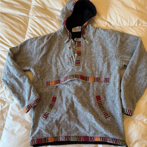 Gray Hooded sweatshirt with Multicolor Accents for the better sweater - Picture 2 of 10